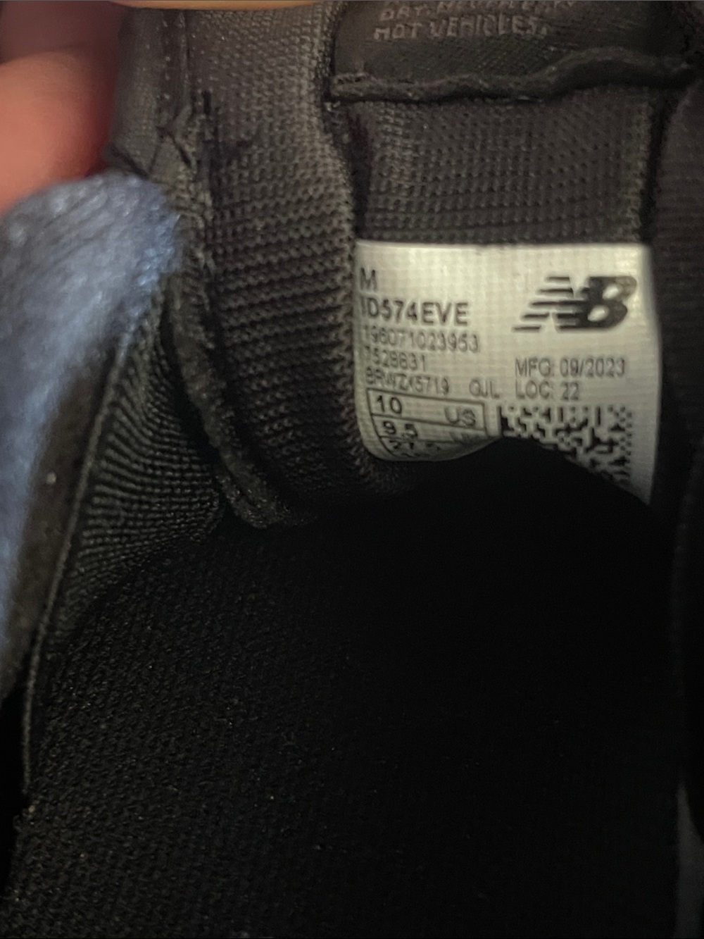 NEW New Balance Classic 574 Core Black Suede with Black Mesh - size 10 - Picture 7 of 10